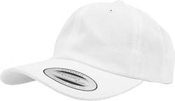 Yupoong Flexfit Low Profile Cotton Twill Unisex Dad Hat Cap für Damen und Herren, 6 Panel Baseball Cap unstructured mit Messingverschluss, white, One Size von Flexfit