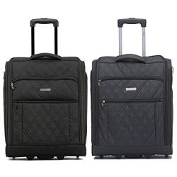 Flight Knight 2er-Set 56x45x25cm easyJet & British Airways Large Carry On Approved & Tested Maximum Size Handgepack Koffer - 2 Rader - Ultra Lightweight Durable Soft Case Textile Cabin Suitcase von Flight Knight