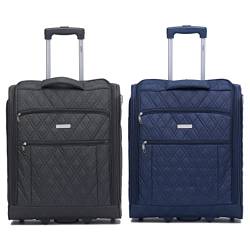 Flight Knight 2er-Set 56x45x25cm easyJet & British Airways Large Carry On Approved & Tested Maximum Size Handgepack Koffer - 2 Rader - Ultra Lightweight Durable Soft Case Textile Cabin Suitcase von Flight Knight