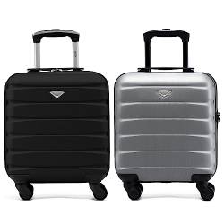 Flight Knight Case 2er-Pack Leichtes Starres ABS-Handgepack Mit 4 Radern, Zugelassen Fur Uber 100 Fluggesellschaften, Darunter Air France, Ryanair Und EasyJet, 55x35x20cm von Flight Knight