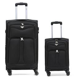 Flight Knight Lightweight 4 Wheel 800D Soft Case Suitcases Anti Crack Cabin & Hold Luggage Options Approved for Over 100 Airlines Including easyJet, BA & Many More! von Flight Knight