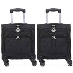 Flight Knight Set of 2 Lightweight 4 Wheel 800D Soft Case Quilted Suitcase Cabin Carry On Hand Luggage Approved for easyJet Maximium Size Free Carry On von Flight Knight