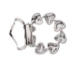 Fliyeong 1 STÜCKE Elegante Herzförmigen Design Seidenschal Schnalle Ring Strass Brosche Geburtstagsgeschenk für Mädchen Geladen Frauen Silber von Fliyeong