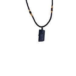 Fliyeong Schwarzer Turmalin Anhänger Halskette Männer Frauen Energie Kristall Halskette Geschenk kreativ und nützlich von Fliyeong