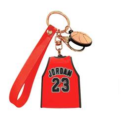 Floatdream Jersey-schlüsselanhänger, Lakers Schlüsselanhänger, 3d Schlüsselanhänger Cartoon Silikon, für Rucksackverzierungen, Basketballfans, Souvenirs (Rot) von Floatdream