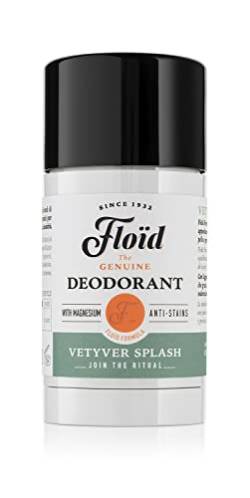 Floïd Vetyver Splash Deodorant (75 ml), Deo für Herren mit Magnesiumsalzen für hohe Absorptionsfähigkeit und lang anhaltende Frische, Körperpflege mit Anti-Flecken-Formel von Floid