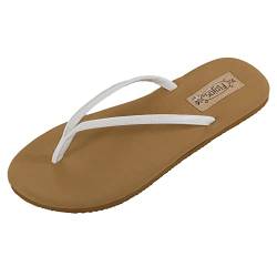 Flojos Unisex-Erwachsene Fiesta Flipflop, Weiß/Braun, 39 EU von Flojos