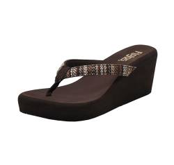 Flojos Women's Olivia Serape Wedge Sandal, Brown Multi, 6 UK von Flojos