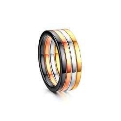 Flongo Damenring Frauen Ringe Ring BFF Ringe, 4 Stück 1mm Breite Edelstahl Knuckle Fingerknöchel Stapeln Ringe Hochzeit Engagement Verlobungsringe, Größe 54 von Flongo