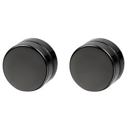 Flongo Magnet Ohrringe schwarz 10mm Edelstahl Herren Ohrstecker magnetisch Fake Plug Tunnel Stud Magnetic Earrings Damen kein Loch ohne Loch Ohrschmuck von Flongo