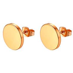 Flongo Ohrringe Herren Ohrstecker Damen: fake plug faux gauges fakeplugs rosegold rose tunnel Edelstahl Stud piercings Cheater Gestüt Ohr Stecker earrings plugs für Frauen Männer 3-14mm von Flongo