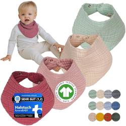 Flora Furora Musselin Halstuch Baby Mädchen & Jungen, Bio-Baumwolle GOTS + OEKO-TEX 100 (weich saugfähig) Dreieckstuch Baby Winter + Sommer | Sabberlätzchen Lätzchen Baby Neugeborene und Kinder von Flora Furora