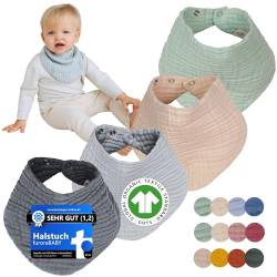 Flora Furora Musselin Halstuch Baby Mädchen & Jungen, Bio-Baumwolle GOTS + OEKO-TEX 100 (weich saugfähig) Dreieckstuch Baby Winter + Sommer | Sabberlätzchen Lätzchen Baby Neugeborene und Kinder von Flora Furora