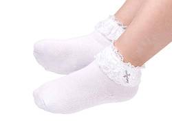 Flora Knöchellange Socken für Mädchen zur Erstkommunion/Geständnis/Festzug, weiß, 42 von Flora