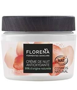 FLORENA Antioxidative Nachtcreme mit Portulak und fermentiertem Lactobacillus (1 x 50 ml), Feuchtigkeitscreme mit natürlichen Inhaltsstoffen für alle Hauttypen von Florena