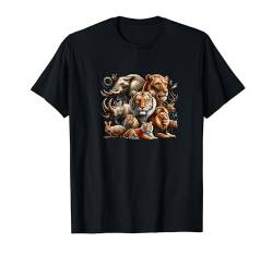 Collage der wilden Tiere T-Shirt von FlorenceFlora