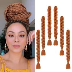 Flosius 41 Zoll Jumbo Braids Extensions Flechten Kunsthaar 6 Stücke Synthetik Zöpfe Afro Hair für Box Crochet Braids Haarverlängerung(104 cm, 30#) von Flosius