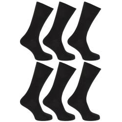 Floso® Damen Socken, 100% Baumwolle, 6 Paar (37-41 EU) (Schwarz) von Floso