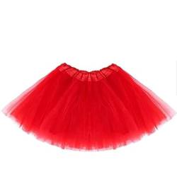 Flovel Damen Tüllrock Tütü Rock Minirock Lagen Petticoat Tanzkleid Dehnbaren Ballettrock Tüllrock Elastischer Tutu Rock für Party Prom Halloween Kostüme Tanzen von Flovel