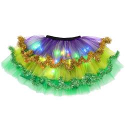 Flovel St. Patrick's Day Tüllrock, Leuchtender Tutu Rock, Flauschiger Ballett Tanzrock, irisches Festival Party Rave Rock Kostüm für Mädchen von Flovel