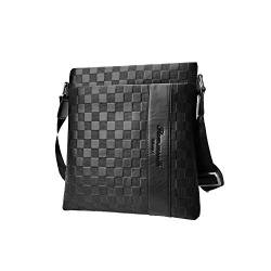 Flow.month Herren Business Leder Umhängetasche - Classic Plaid Bag - Casual Ipad Crossbody-Tasche - Einkaufstasche - Reisetasche, Verstellbarer Schultergurt, für Reisen/Büro/Trekking von Flow.month