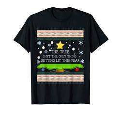 Get Lit Lustige Weihnachtsbaum Schneeflocken Pullover T-Shirt von Floxyz Weihnachtshemd für Herren, Damen, Kinder