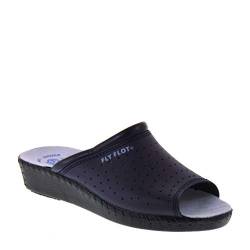 Fly Flot Antonimina Damen Leder, offen, mit Einlegesohle aus Wildleder Schiebe-Sandalen, blau, 38 EU von Fly Flot