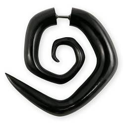 Fly Style 1 Paar Damen Ohrringe Ohrhänger Fake Spirale aus Horn - Natur Damen Schmuck, Farbwahl:schwarz (Paar) von Fly Style