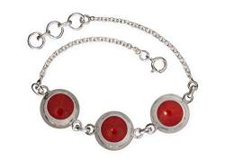 Fly Style Armband Damen aus Silber 925 - Koralle Muschel Perlmutt, Farbwahl:rot von Fly Style