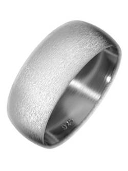Fly Style Bandring für Damen und Herren aus 925 Sterling Silber | 4-10 mm breit | matt oder poliert, Ring Grösse:17.2 mm, Oberfläche:8mm Matt von Fly Style