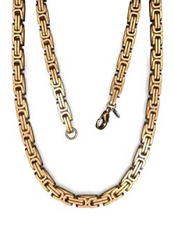 Fly Style Byzantiner Königskette Gold Edelstahl - Halskette Herren 18 Karat vergoldete Kette - 5mm breit, 50cm lang von Fly Style