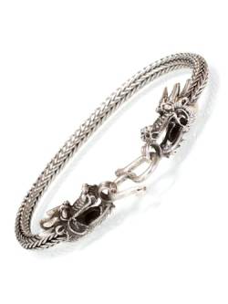 Fly Style Drachen Armband aus 925 Silber - Wikinger-Schmuck mit Drachenköpfen, Längen:ca. 20.0 cm von Fly Style