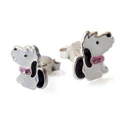 Fly Style Hund Schmuckset Silber 925 für Kinder - Mädchen Ohrringe/Damen - Ohrstecker von Fly Style