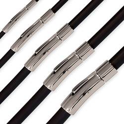 Fly Style Kautschuk-Kette oder Armband - Schwarze Halskette mit Edelstahl-Verschluß, Längen:ca. 18.0 cm, Stärke:5 mm von Fly Style