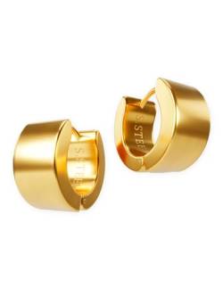 Fly Style Klappcreolen Edelstahl - Gold Creolen - Ohrringe Vergoldet - Ohrringe Chirurgenstahl, Durchmesser:20 mm, Breite:7 mm von Fly Style