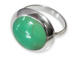 Fly Style Ring Silber 925 Damen, offener Ring größenverstellbar, 925 Silber Ring mit Muschel oder Stein Inlays, Farbwahl:grün von Fly Style