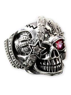 Fly Style Totenkopf Ring - Edelstahl Herren Ring - Skull Totenkopf Piraten Schmuck, Ring Grösse:20.0 mm von Fly Style