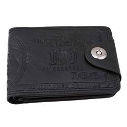 Flybloom Dollar Muster Short Wallet Card Case Inhaber Münztüte mit Schnalle für Männer, schwarz von Flybloom