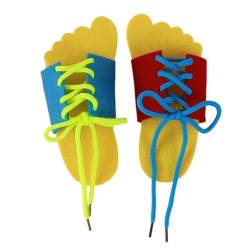 Flybloom Lernen, Spitze Binden Schuhe Praxis Schnürung Lernen Schuh Kinder Schnürsenkel (Slipper Schnürsenkel) von Flybloom