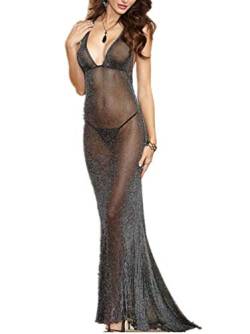 Damen Spitze Nachtkleid Dessous Lingerie Negligee Nachtwäsche Träger Kleid Nachtkleid Nachthemd Dessous Set Sleepwear von Flydo