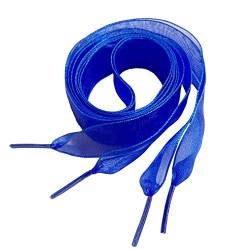 Flyingfish 2cm Breite Ribbon Schnürsenkel Organza Flache Schuhbänder Senkel 120CM Blau von Flyingfish