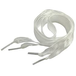 Flyingfish 2cm Breite Ribbon Schnürsenkel Organza Flache Schuhbänder Senkel 80CM Weiss von Flyingfish