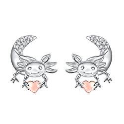 Axolotl Ohrstecker für Damen Mädchen 925 Sterling Silber Tier Ohrringe Geburtstag Weihnachtsgeschenke von Flyow