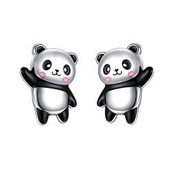 Panda Ohrstecker für Damen 925 Sterling Silber Panda Ohrringe für Mädchen süße Tier Schmuck Weihnachten Geburtstagsgeschenke von Flyow