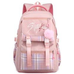 Flyself Kpop Stray Kids Schulrucksack Mädchen Teenager, Laptop-Rucksäcke 15,6 Zoll College Schultasche Anti-Diebstahl-Reise-Tagesrucksack Große Büchertaschen für Frauen Studenten von Flyself