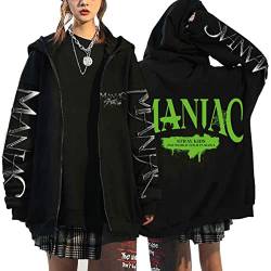 Flyself Kpop Stray Kids Title Song MANIAC Kapuzenpullover Herren Damen Y2K E-Girl Zip Up Hoodies Langarml Sweatshirts Pullover Casual Oberteile Harajuku Oversized Jacke, XL von Flyself