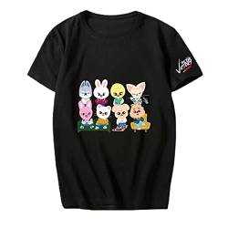 Flyself Unisex Stray Kids T-Shirts The Victory Karikatur Kurzarm T-Shirts Lose Oberteile Stilvoll Bedruckte Blusen für Männer und Frauen von Flyself