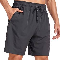 Flytop Mens Swim Trunks Quick Dry Board Shorts with Zipper Pockets Bathing Suit (A01-Grey, X-Large, x_l) von Flytop