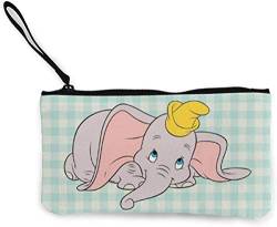 Flyup Dumbo Kosmetiktasche Geldbörsen Canvas Zipper Make Up Poucheswith Wristlet Strap Handytasche von Flyup