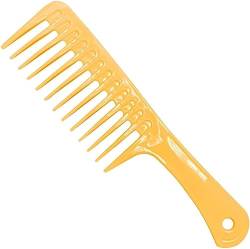 Breiter Zahnkamm, Premium-Handgriff-Haarkämme, verwendet für lockiges Haar, nasses Haar, langes Haar, dickes Haar, Kämme für Frauen, gelb. von FoOhy